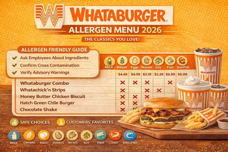 Whataburger Allergen Menu