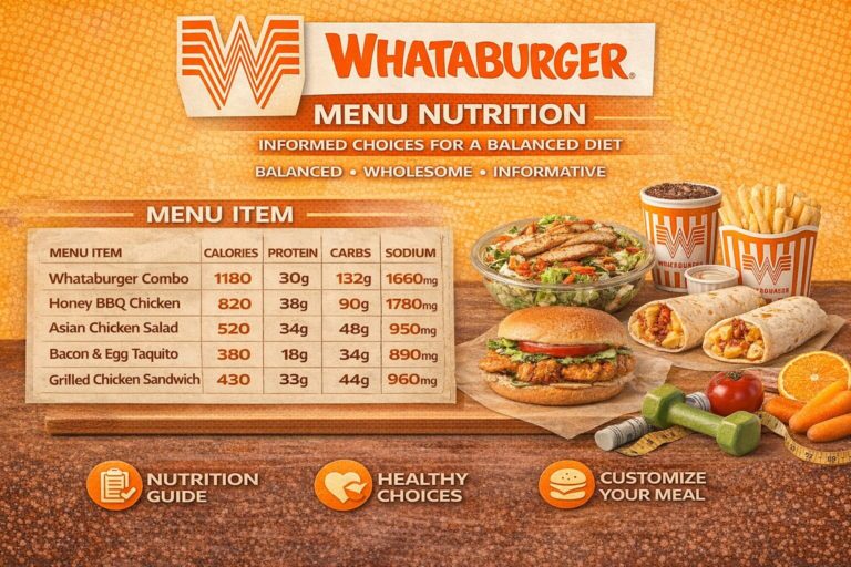 Whataburger Menu Nutrition